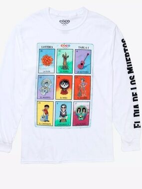 Disney Pixar Coco Mexican Lottery Cards Long Sleeve T-Shirt